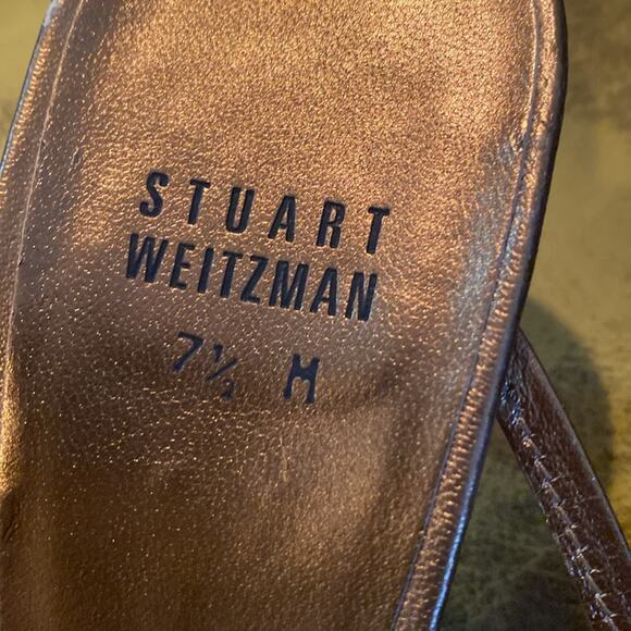 Stuart Weitzman women’s size 7.5 copper color strappy sandal shoes - Picture 3 of 5